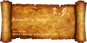 Korpás Judit névjegykártya
