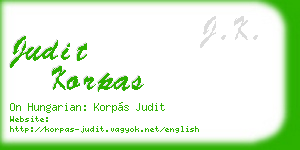 judit korpas business card
