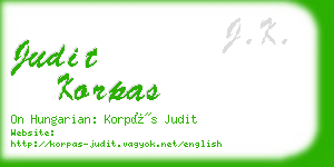 judit korpas business card